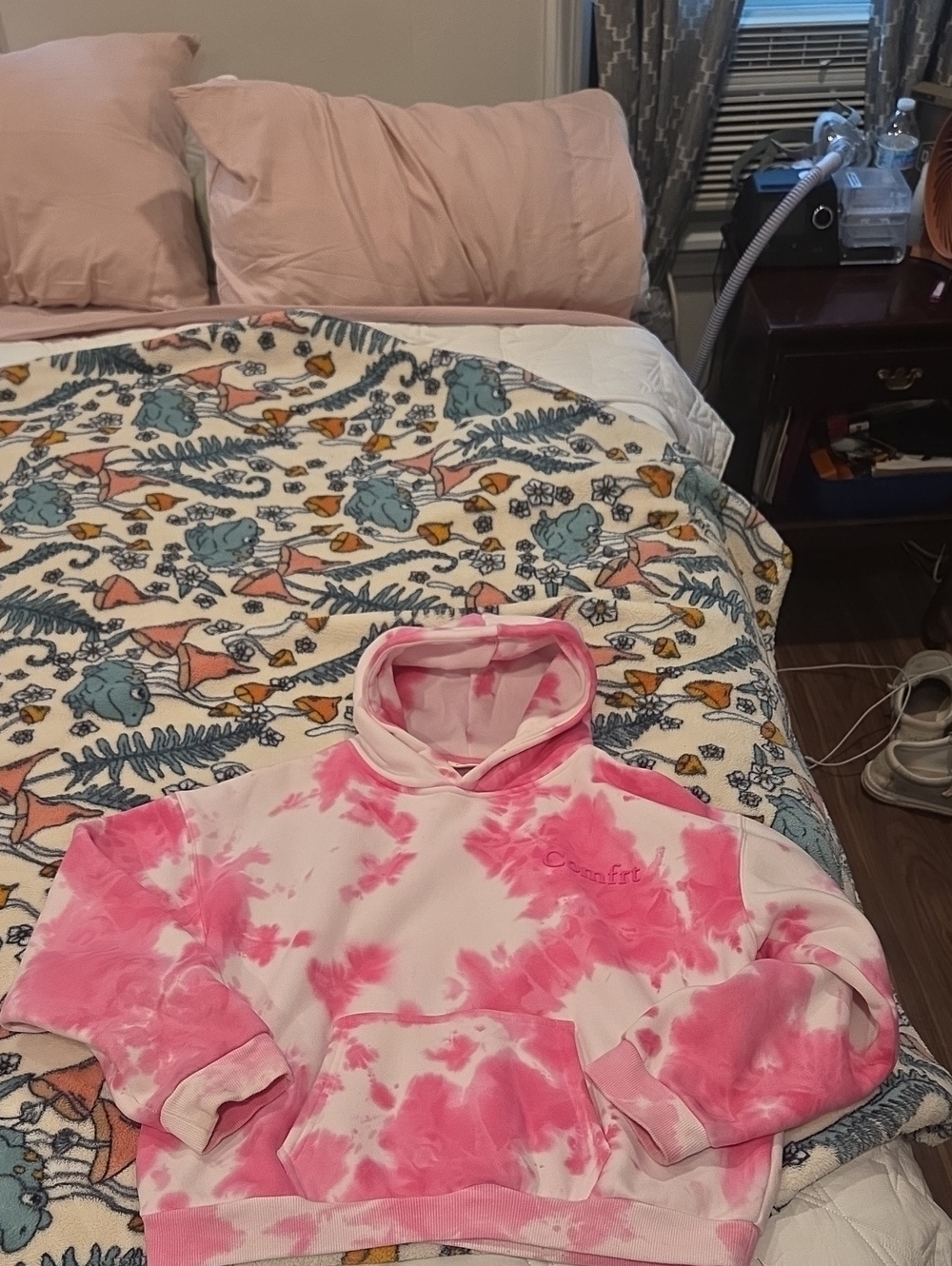 Kids Pink Tie-Dye Pullover Hoodie
